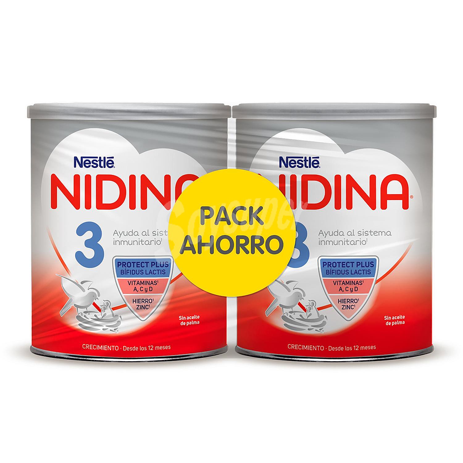 Leche infantil de crecimiento desde 12 meses Nestlé Nidina 3 sin aceite de palma