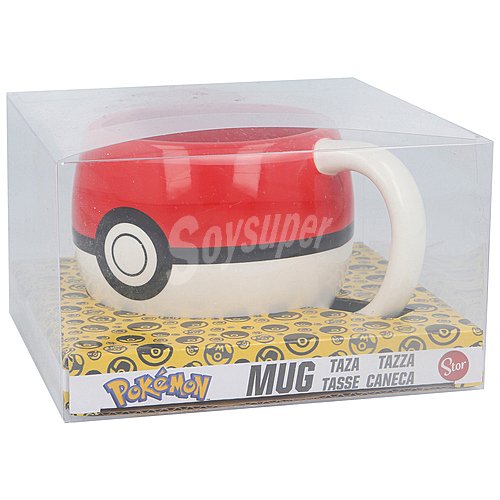 Taza de cerámica Pokeball 3D en caja de regalo, 0,49 litros pokemon.