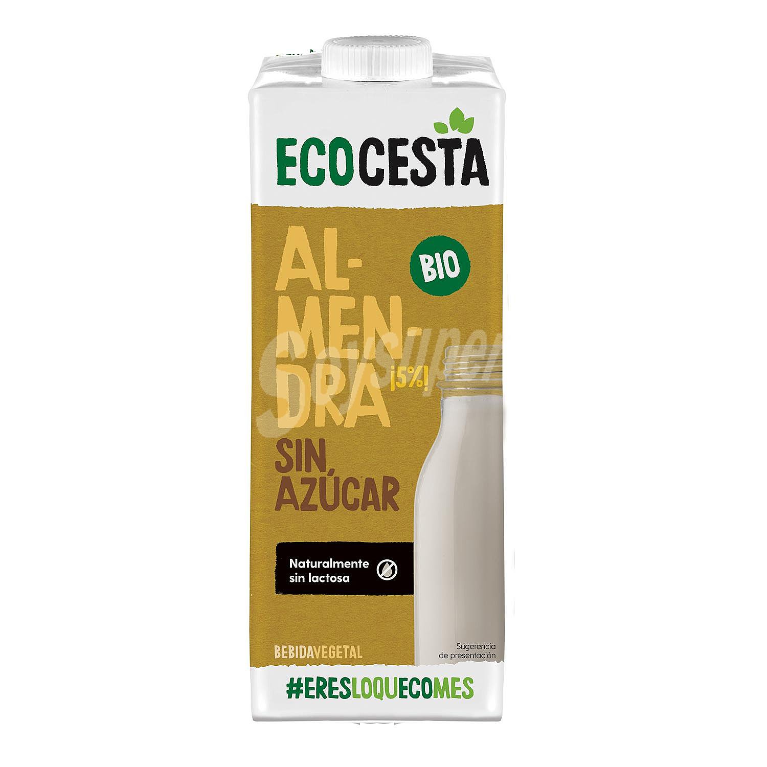 Bebida de almendra sin azúcar añadido ecológica Ecocesta sin gluten