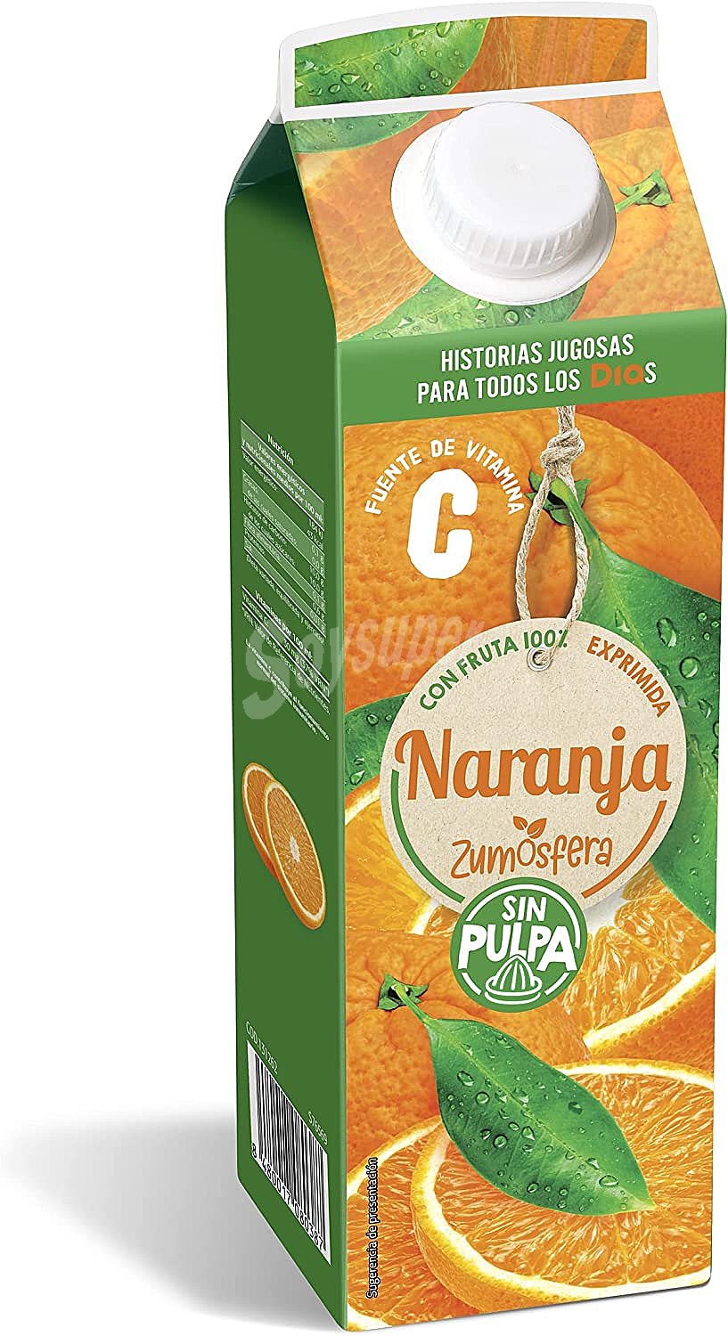 Zumo de naranja 100% sin pulpa Zumosfera