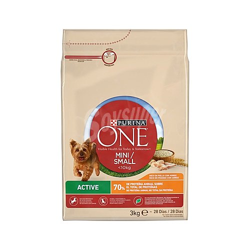 Purina ONE Comida seca para perros raza pequeña, rica en pollo con arroz purina ONE mini