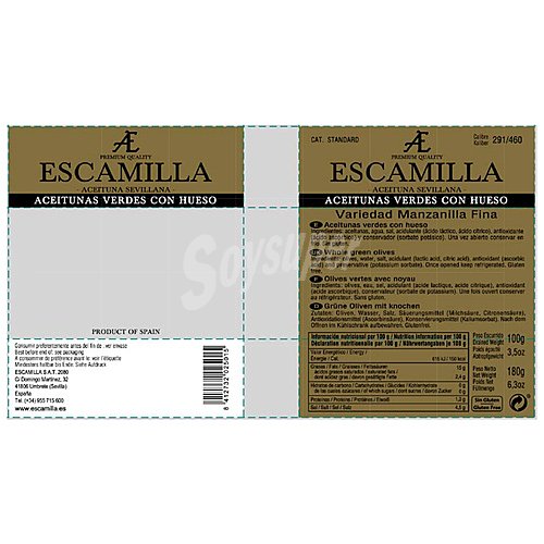 Escamilla Aceitunas verdes entera escamilla