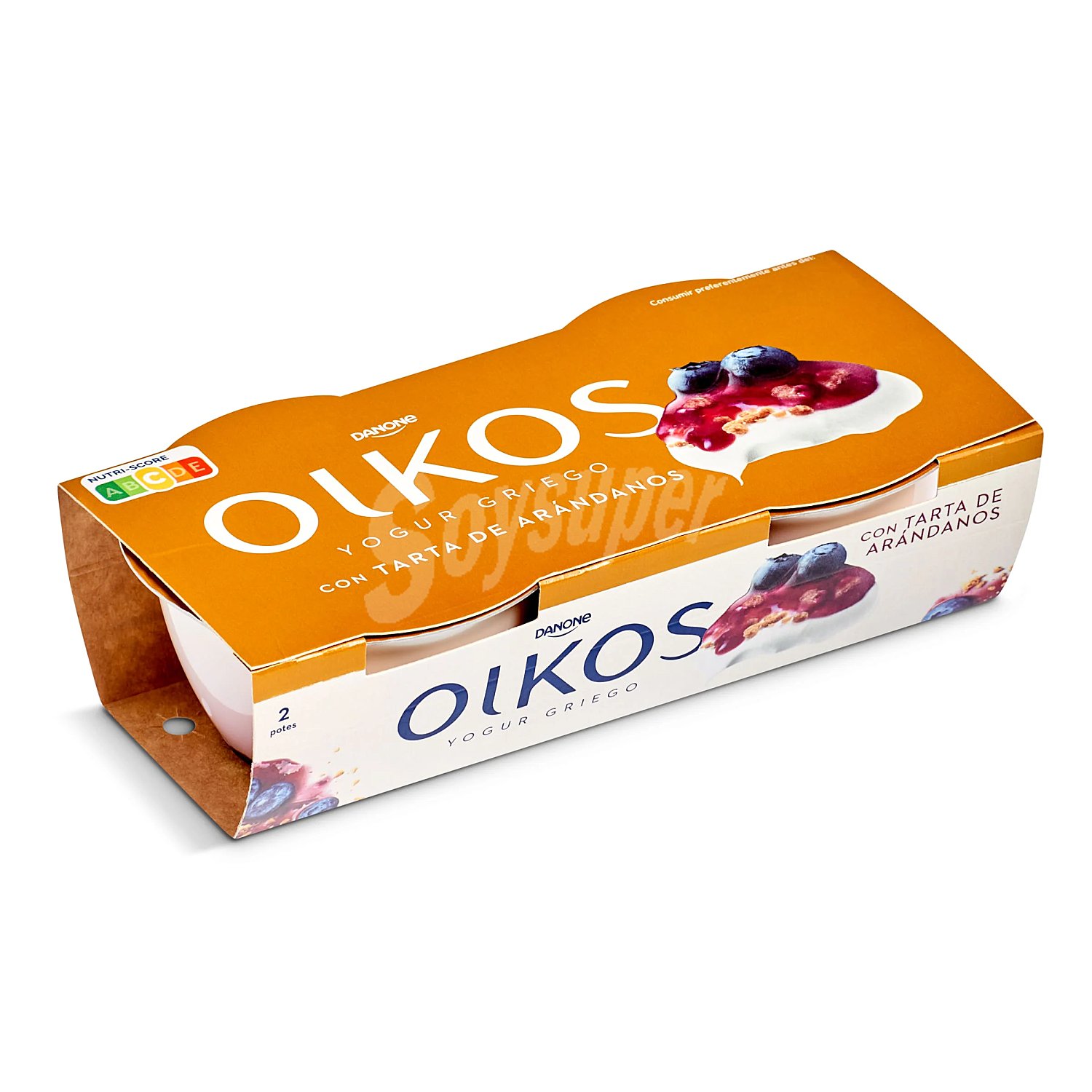 Yogur griego con tarta de arándanos Danone Oikos