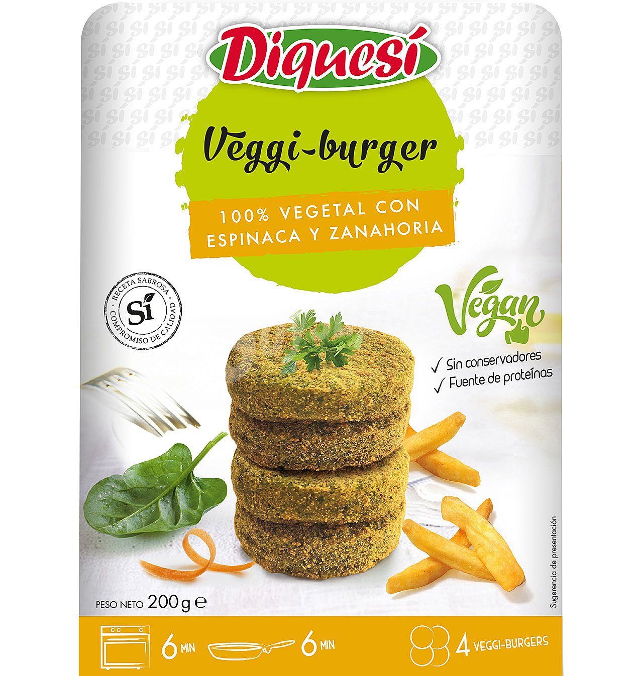 Burger veggi espinacas