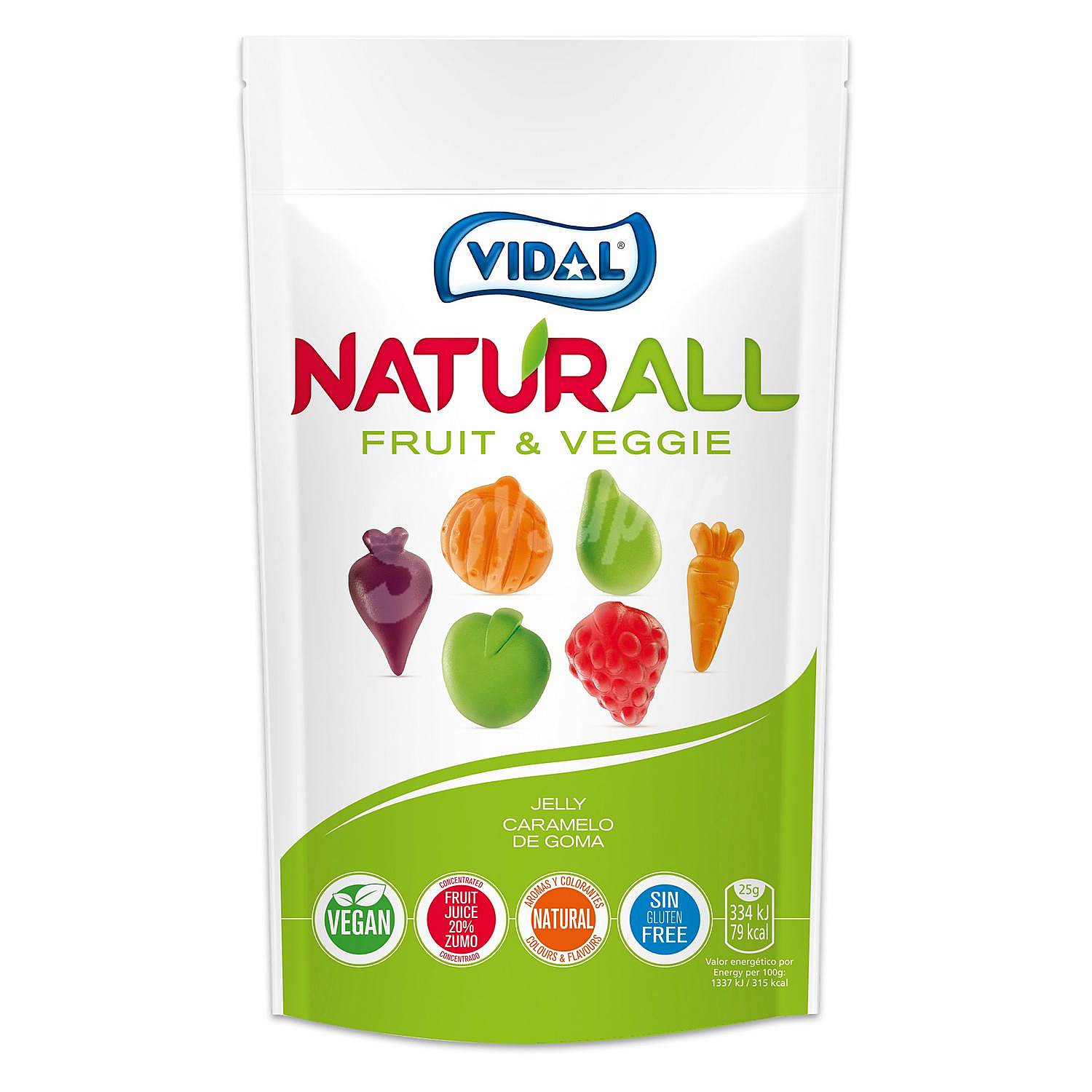 Caramelos de goma Fruit & Veggie Naturall Vidal sin gluten