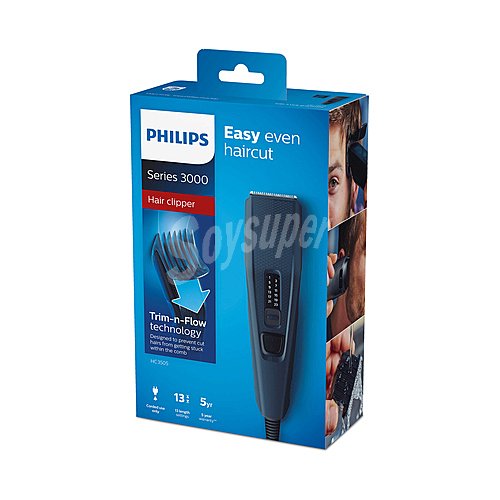 Cortapelos philips Hairclipper HC3505/15, uso con cable, cuchillas acero inox, 13 longitudes