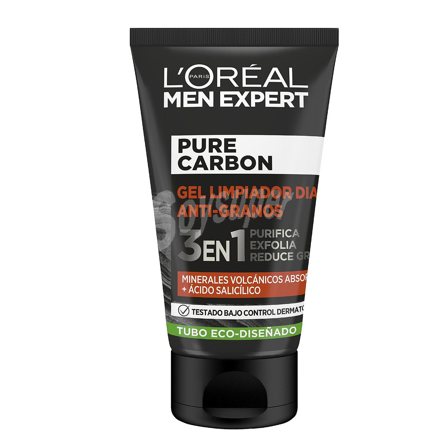 Gel limpiador anti granos Men Expert Pure Carbon l'oréal Paris