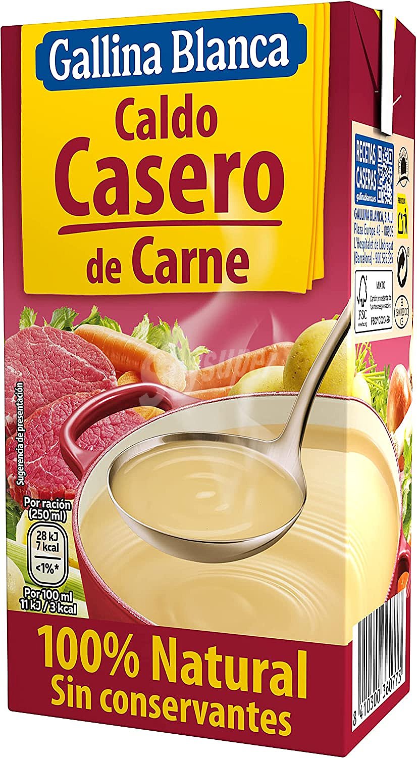 Caldo de carne 100% natural