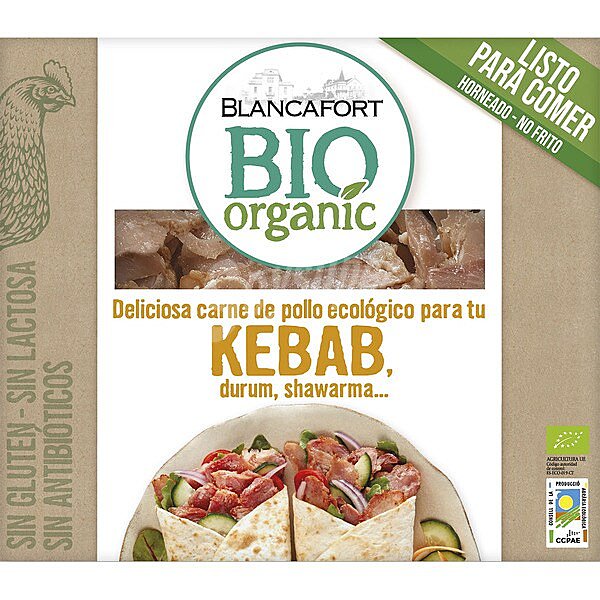 Bio Organic carne ecológica para kebab, durum, shawarma... sin gluten y sin lactosa