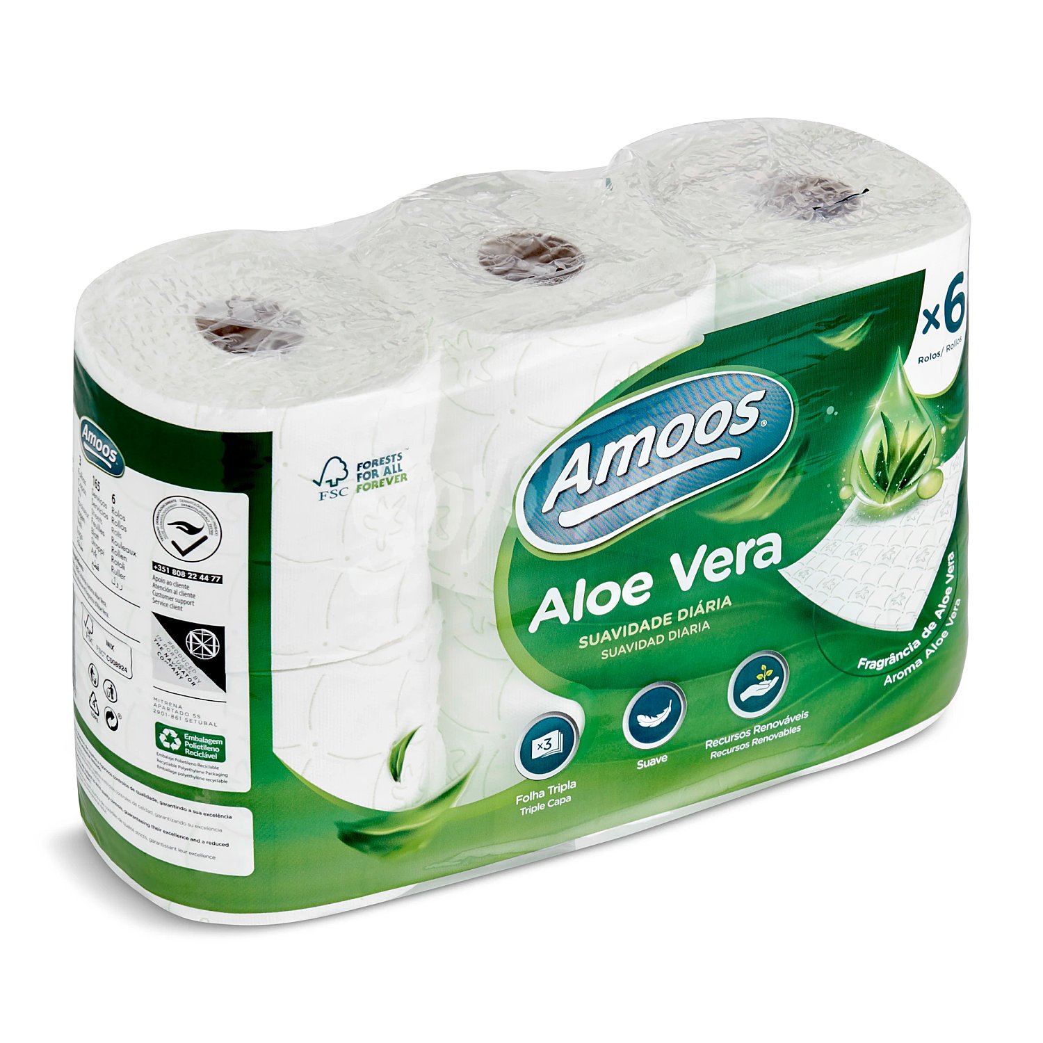 Papel higiénico aloe vera Amoos