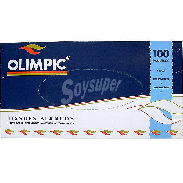 Tissues faciales blancos 2 capas