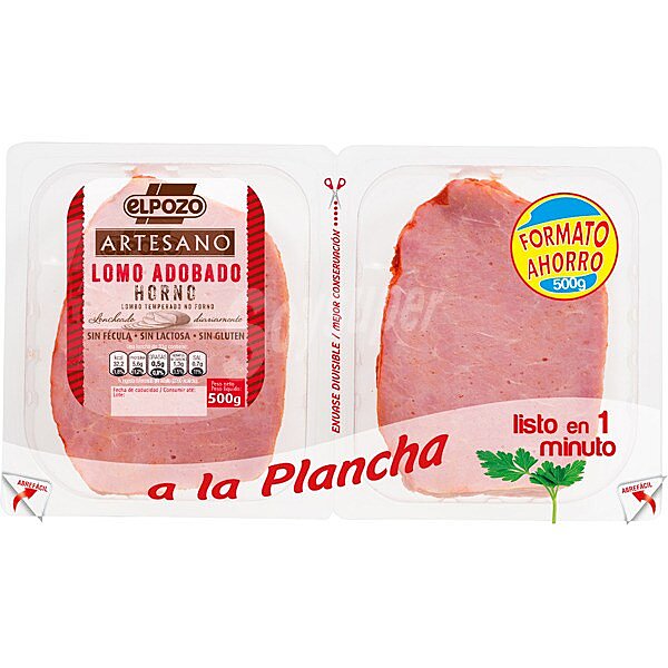 Artesano lomo adobado al horno sin gluten y sin lactosa bipack 