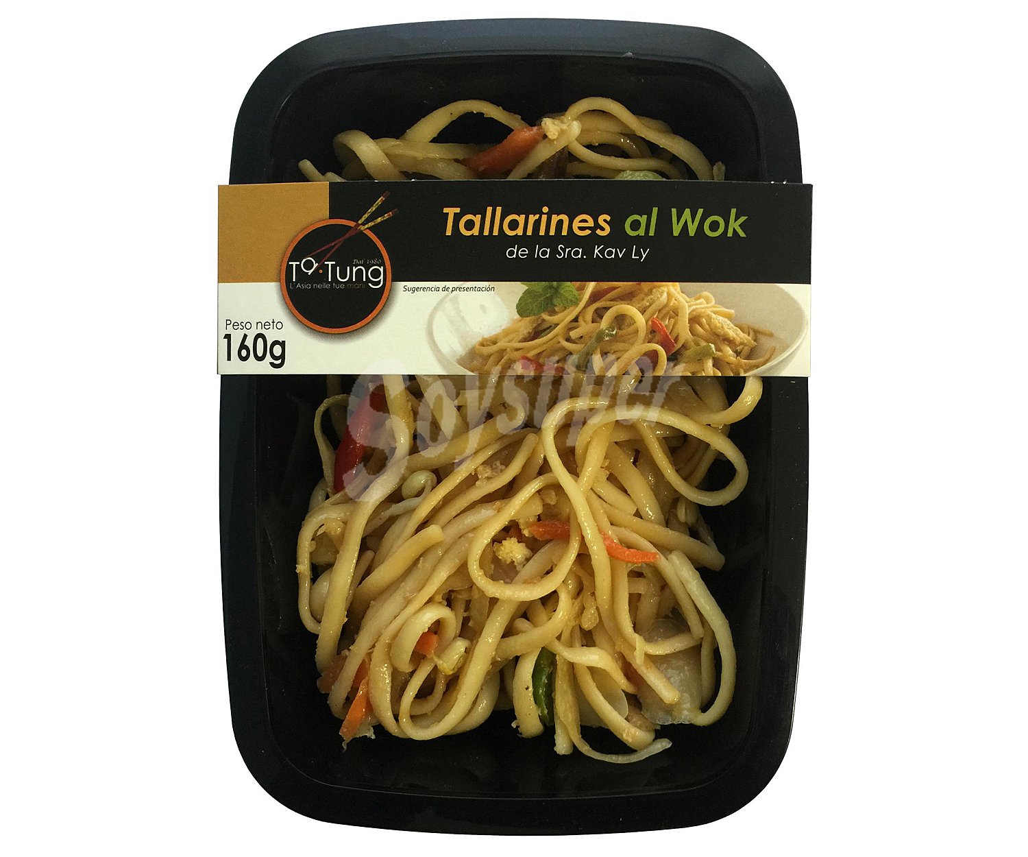 Tallarines con verduras al Wok, listos para calentar y comer