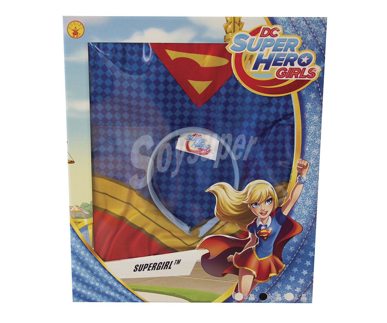 Disraz Super Hero Girl M con vestido y capa, 5-7 años DC cómics