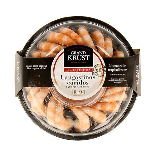 Grand krust Langostino cocido 18/20 piezas con salsa de cocktail grand krust