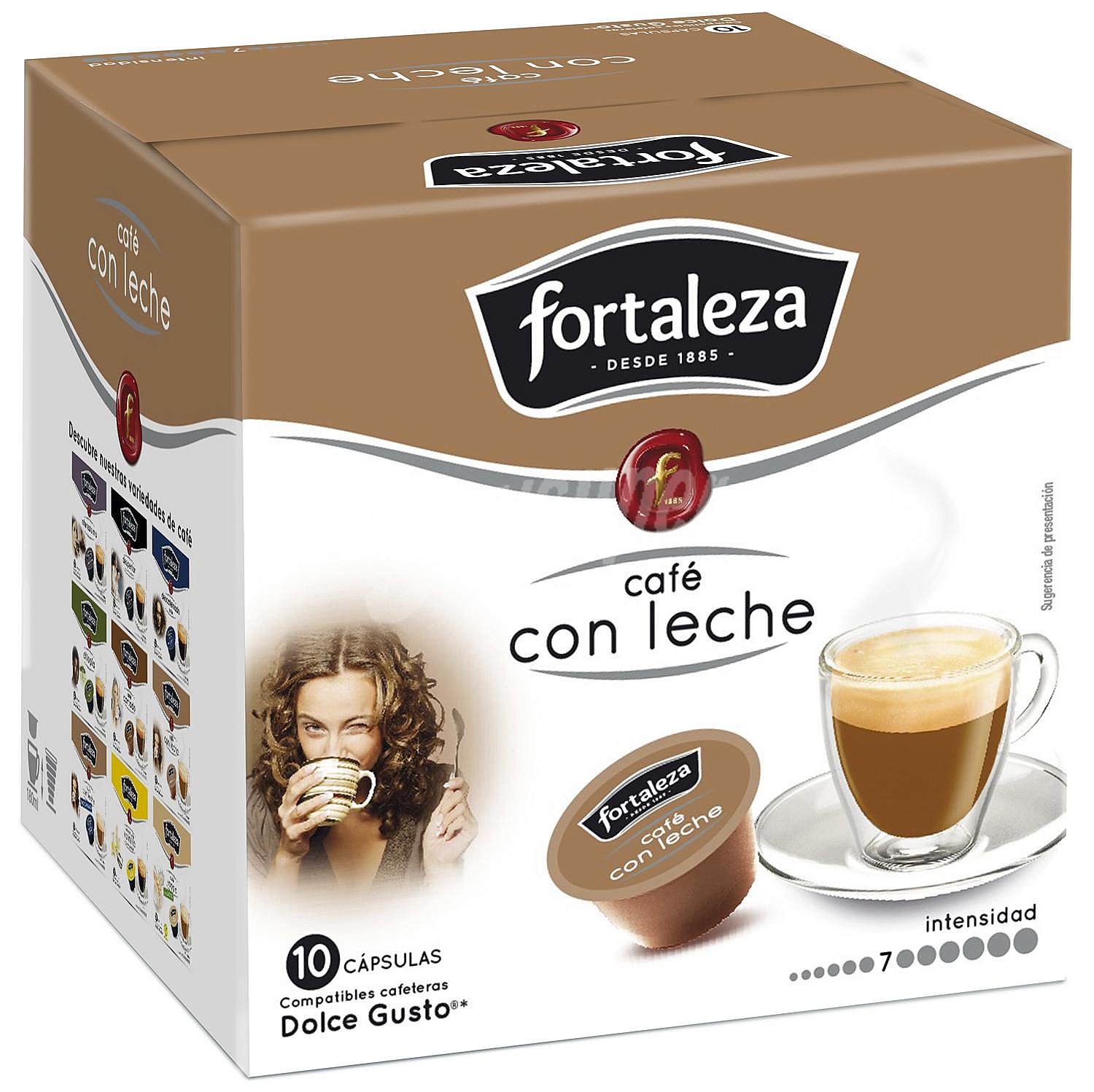 Fortaleza Café con leche, Intensidad 7, en cápsulas compatibles con Dolce Gusto fortaleza