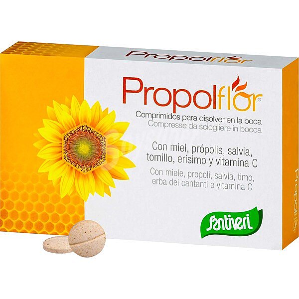 Propolflor miel própolis salvia tomillo erísimo y vitamina C para defensas y vías respiratorias