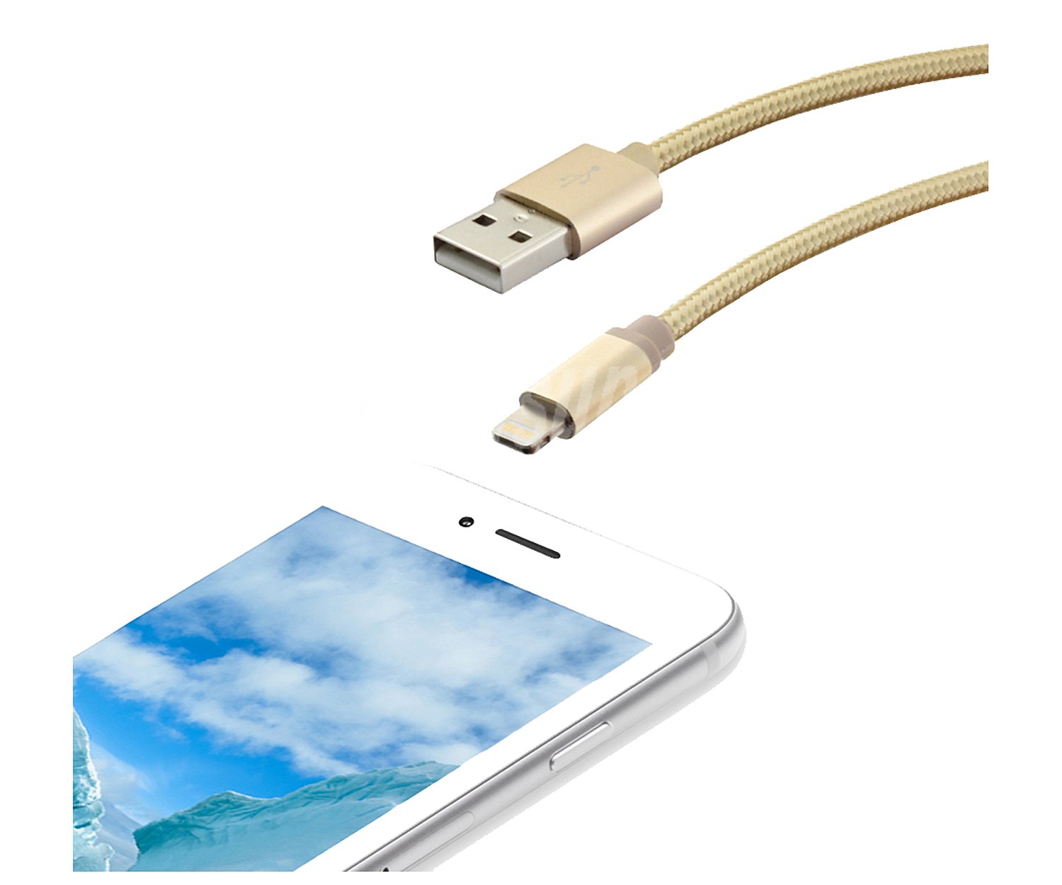 Cable Usb a Apple Lightning 2A, longitud 1,2m