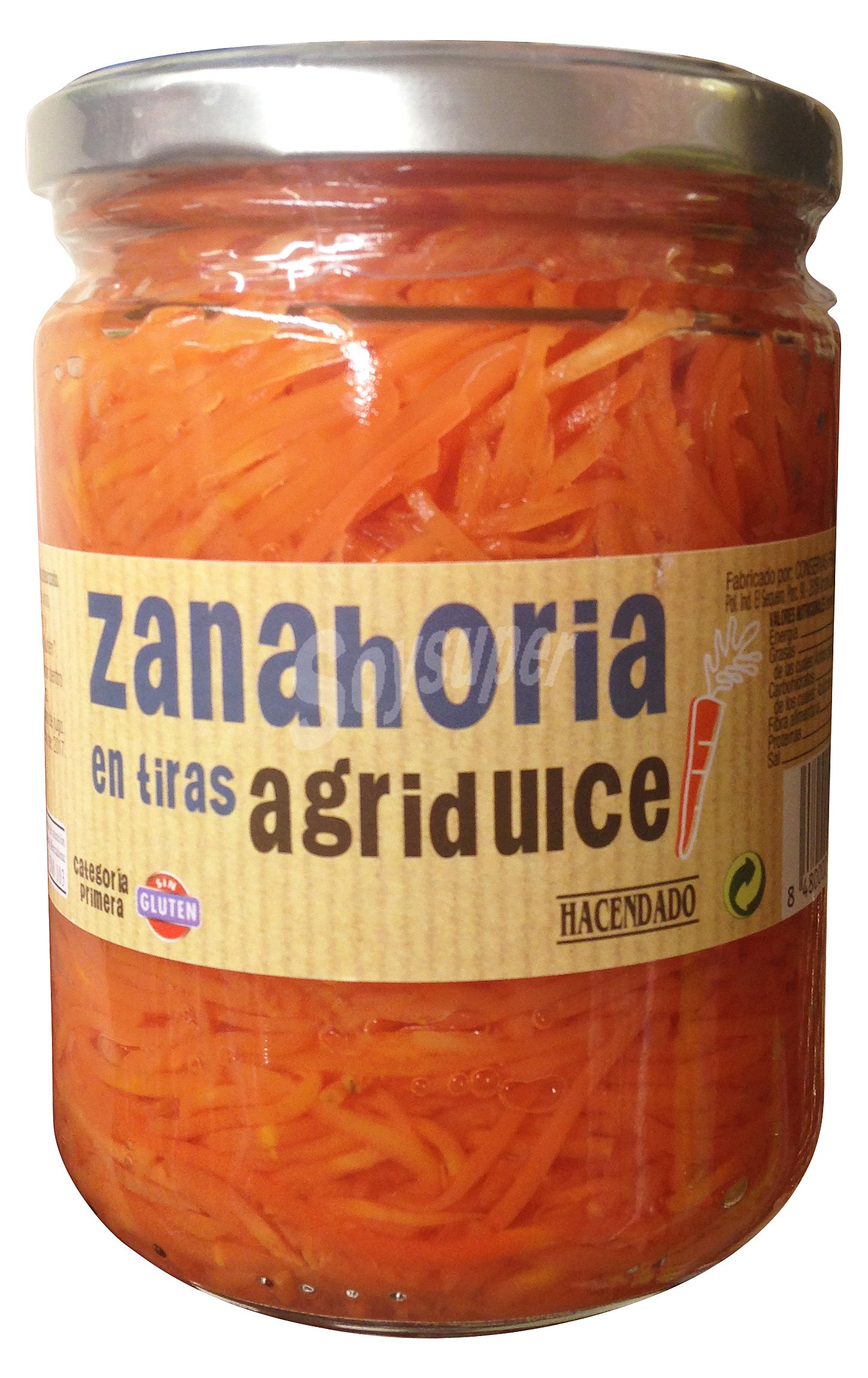 Zanahoria agridulce en tiras conserva