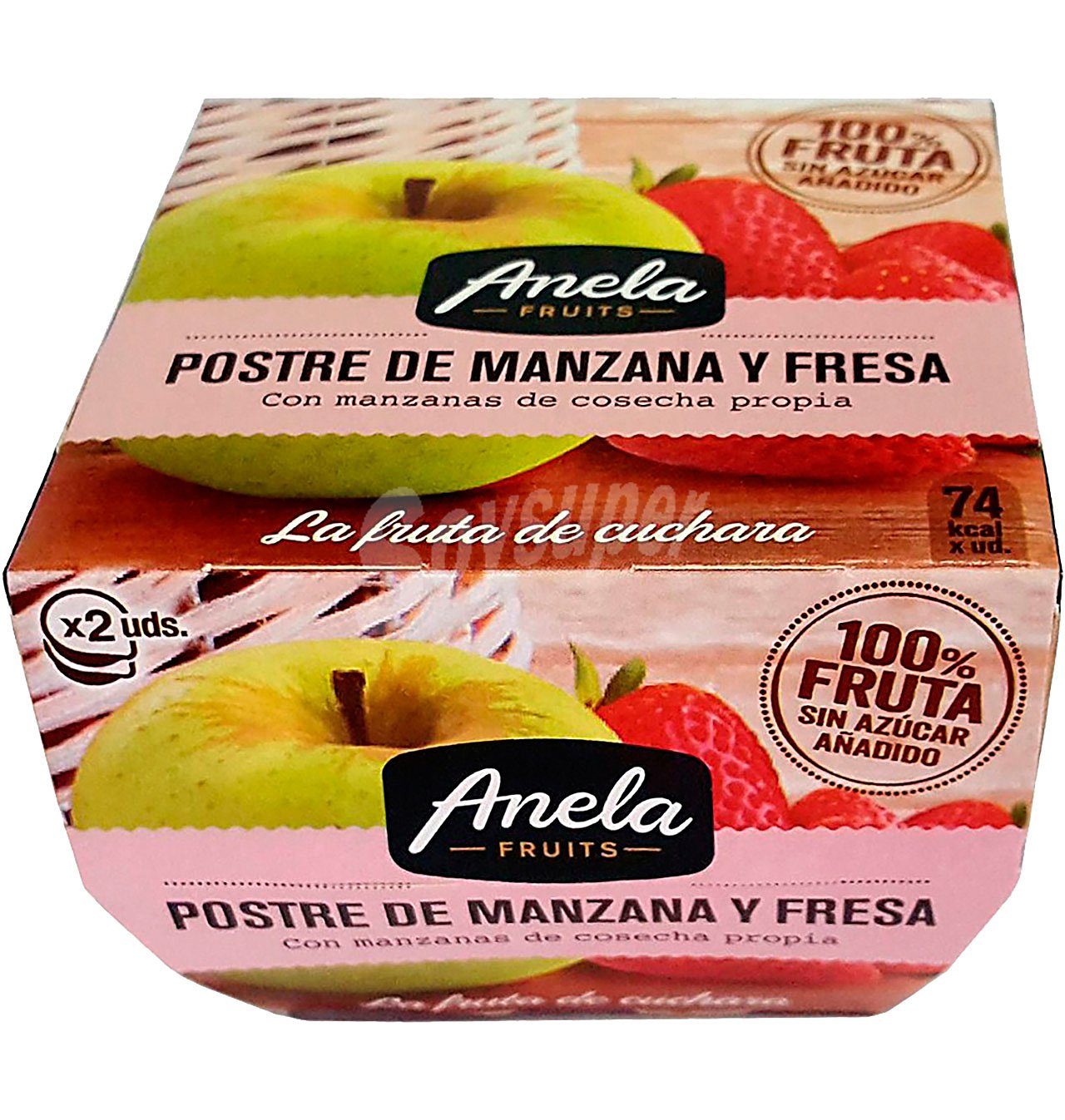 Postre manzana fresa