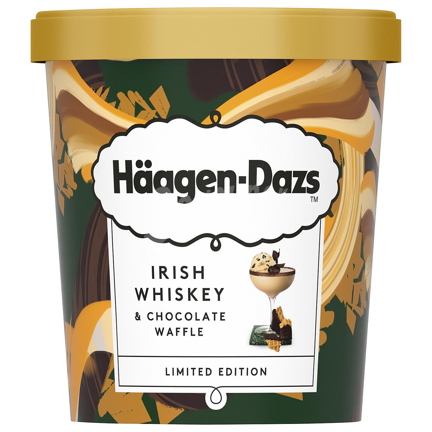 Helado Irish Whiskey & Choc Waffle