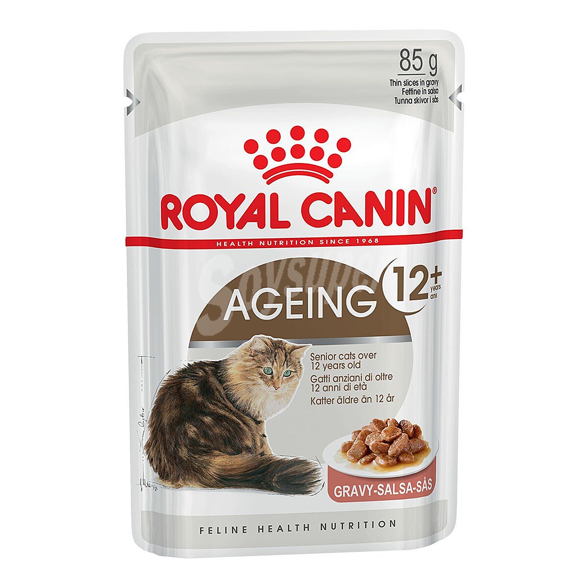 Ageing comida húmeda para gatos senior en salsa