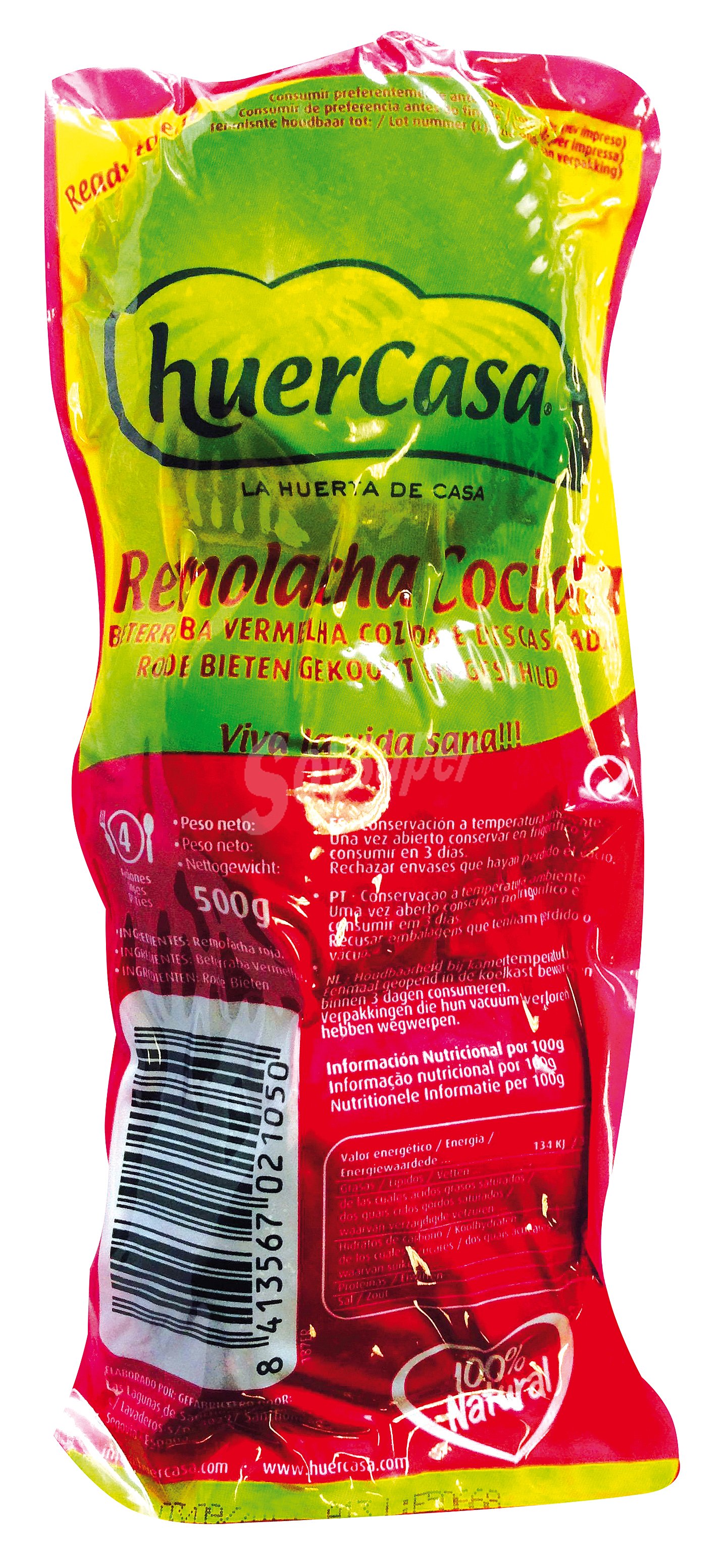 Remolacha roja cocida y pelada