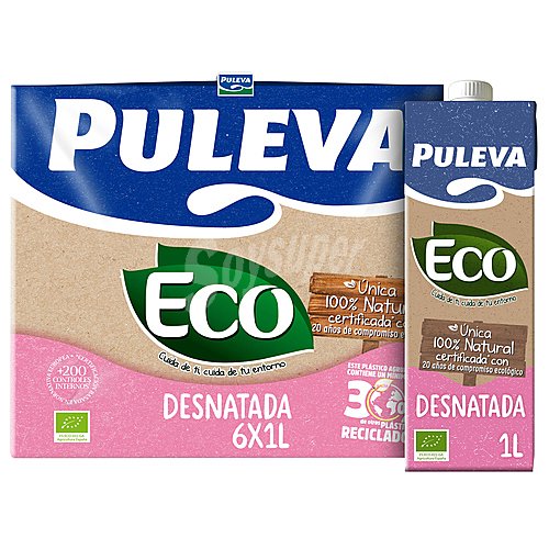 Puleva Leche desnatada de vacas con alimentación ecológica puleva Eco