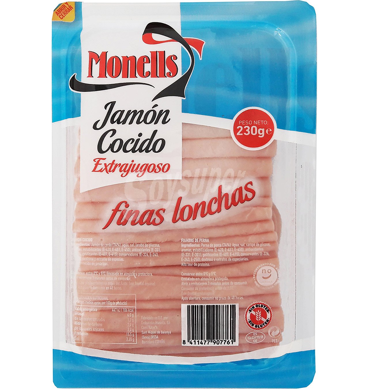 Jamón cocido finas lonchas