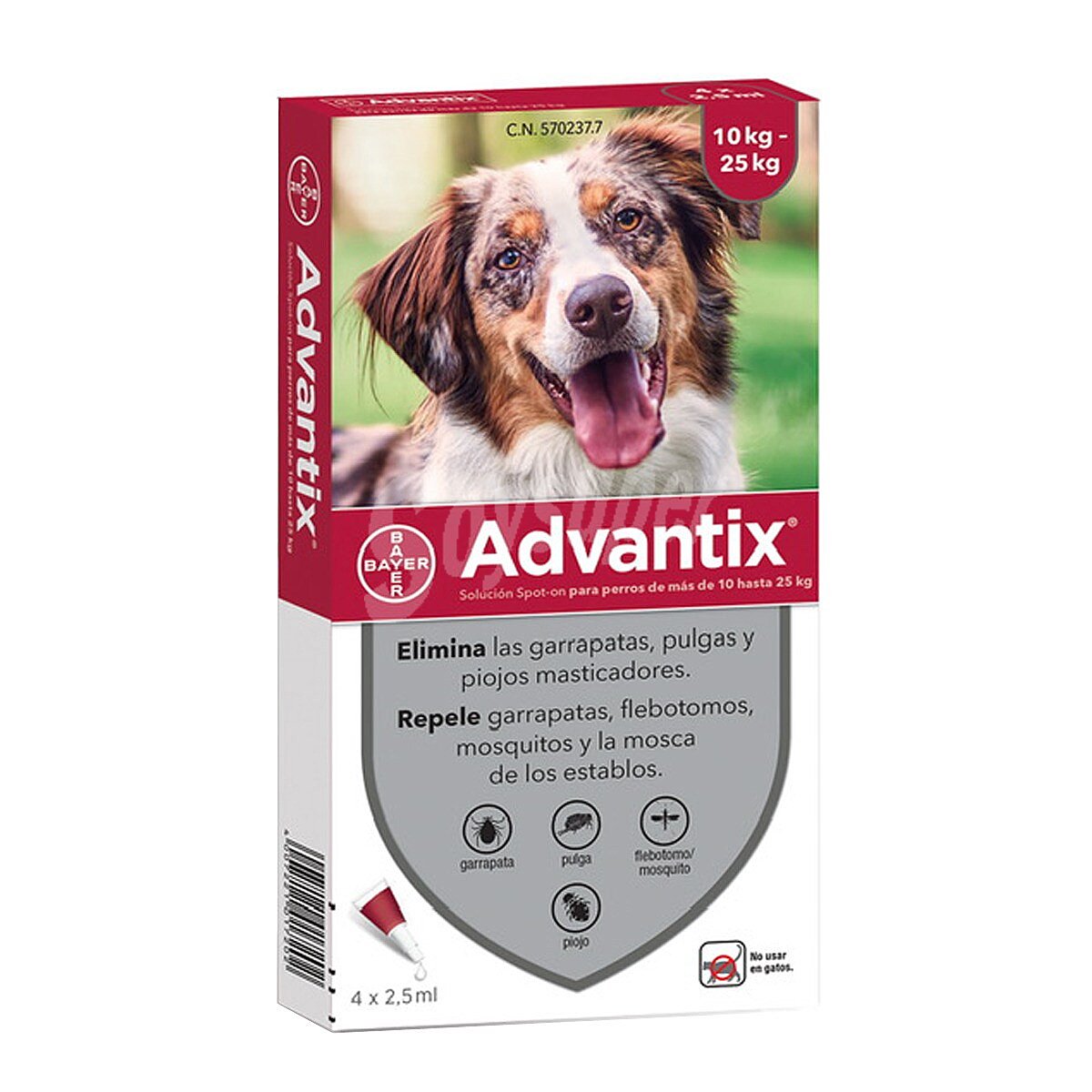 Advantix pipetas desparasitarias para perros de peso 10-25 kg