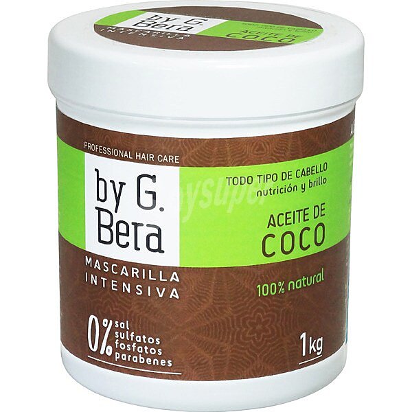 Mascarilla intensiva de aceite de coco 100% natural nutrición y brillo para todo tipo de cabello