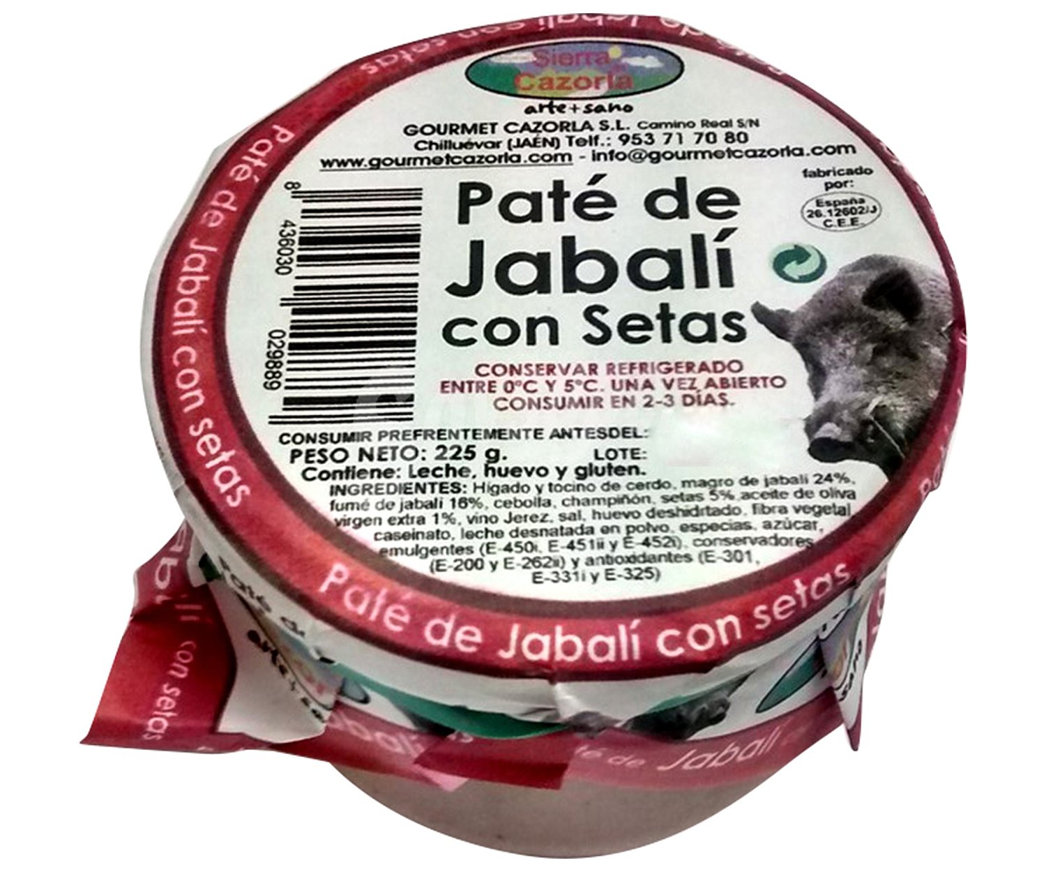 Paté de jabalí con setas