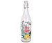 Botella de vidrio decorado Aloha Flamenco y tapón de clip, 1 litro, home.