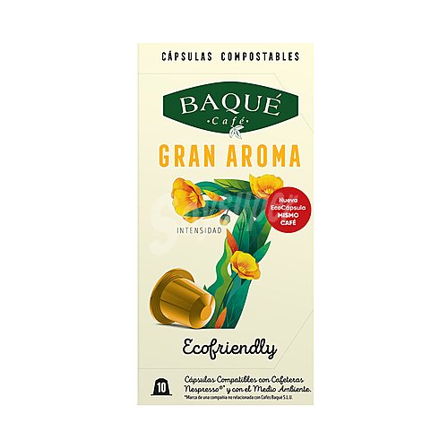 Baqué Café Gran Aroma en cápsulas compatibles con Nespresso baqué