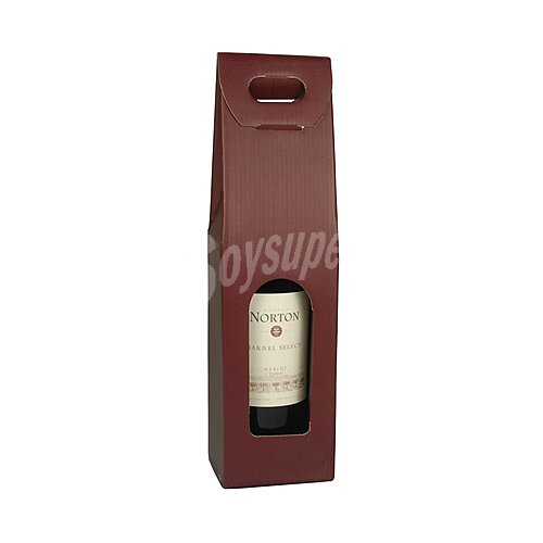 Cajas para botellas de vino con ventana 37,5 cm x 10 cm x 9 cm burdeos para papstar