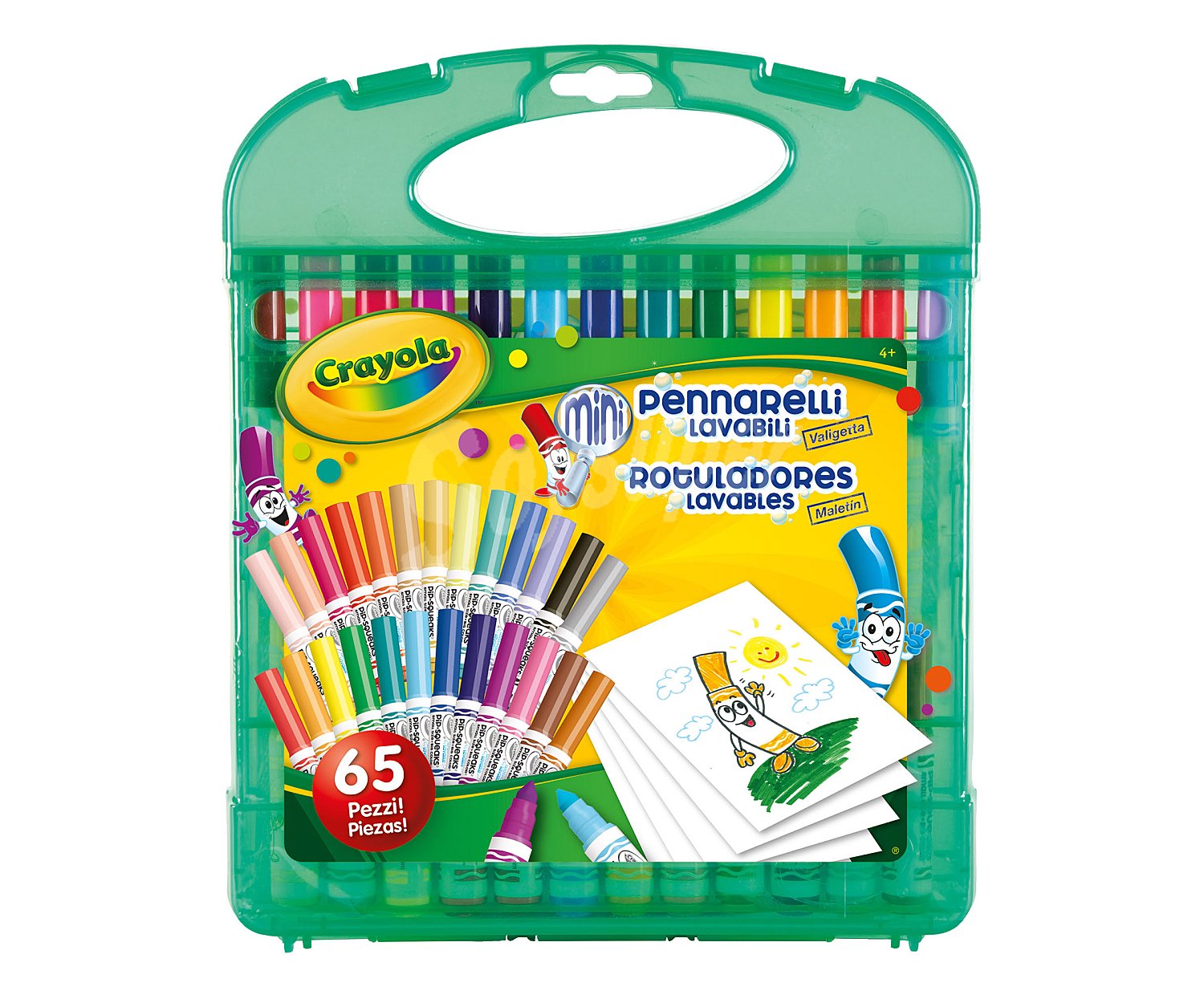 Estuche de rotuladores de colores que incluye hojas de papel para pintar, crayola.