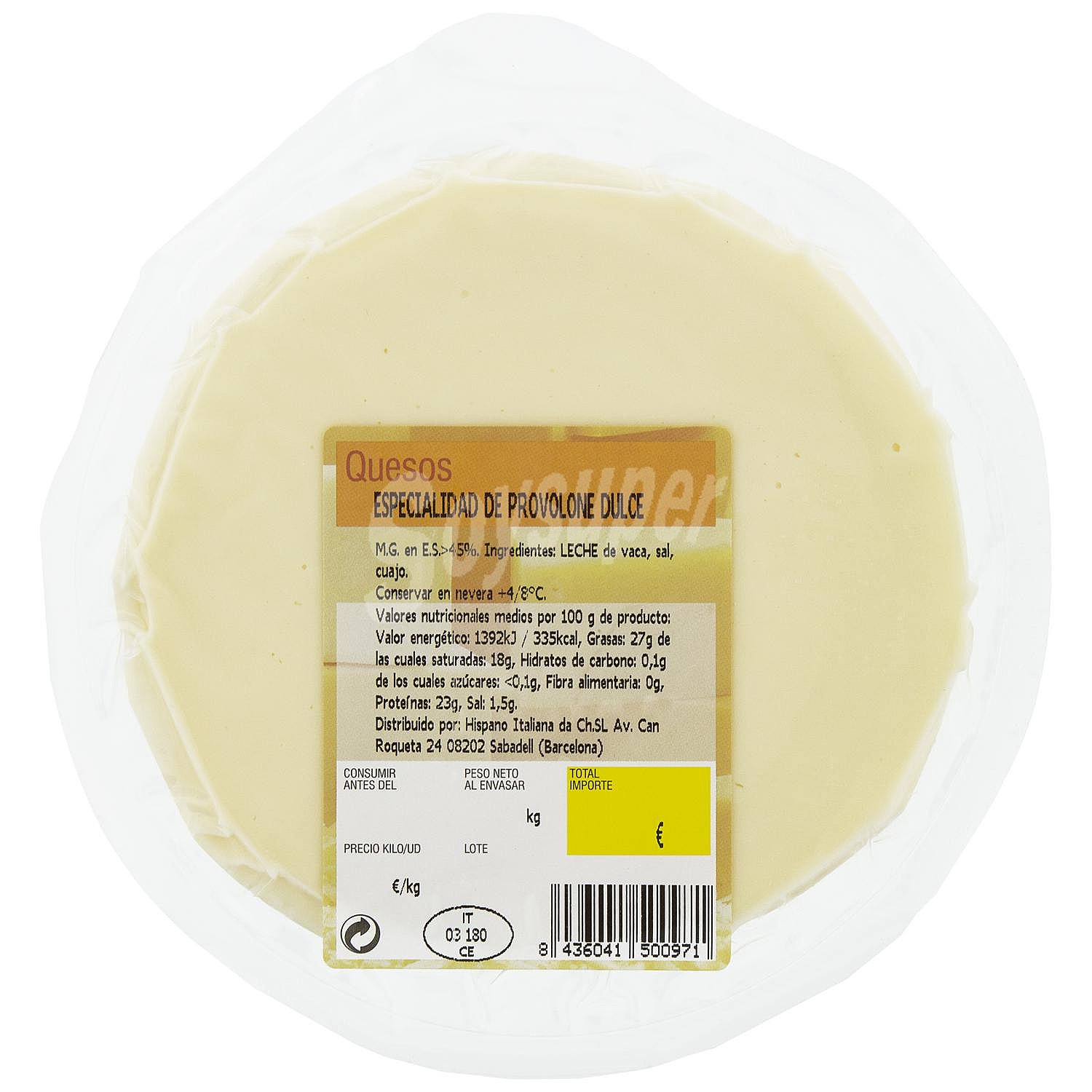 Queso tierno provolone special dolce Hispano Italiana