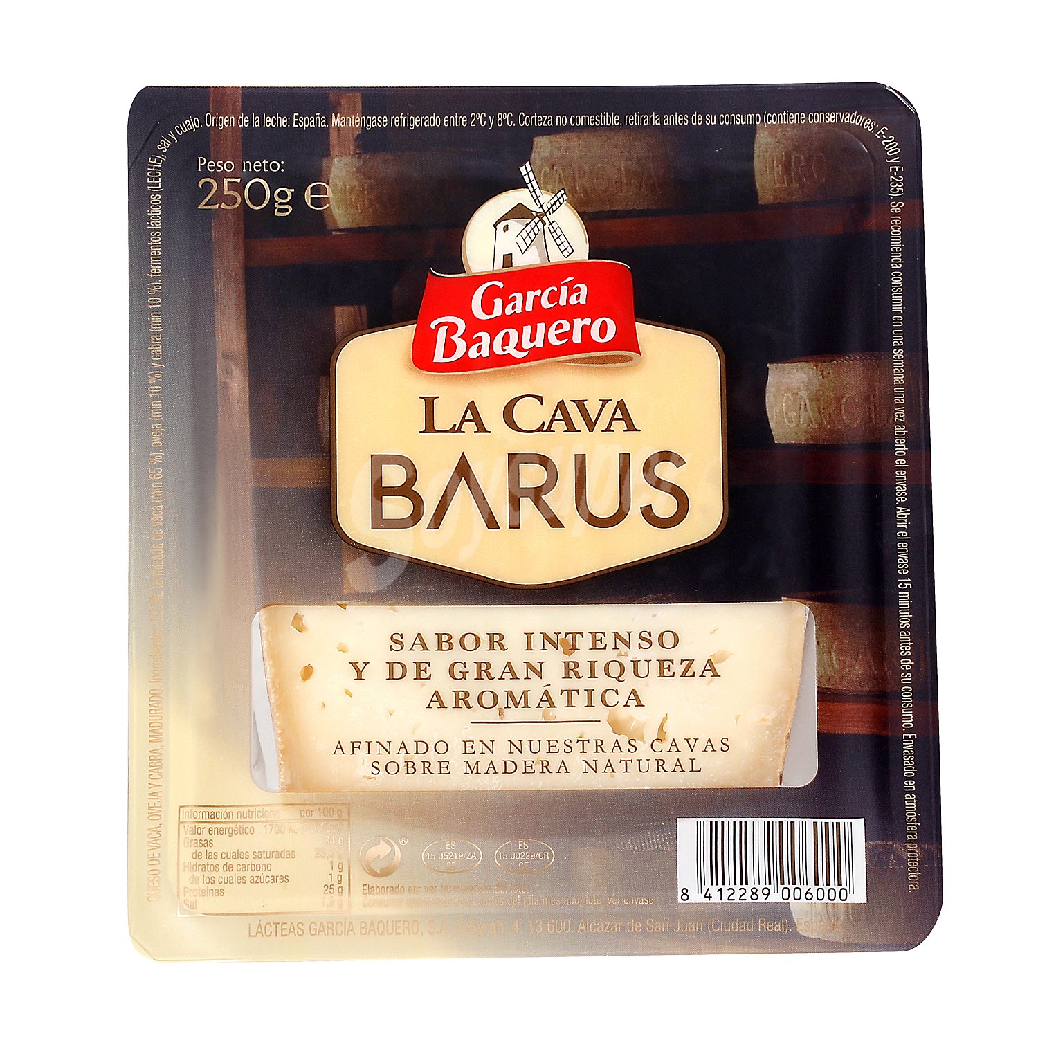 La cava barus queso curado cuña 250 gr