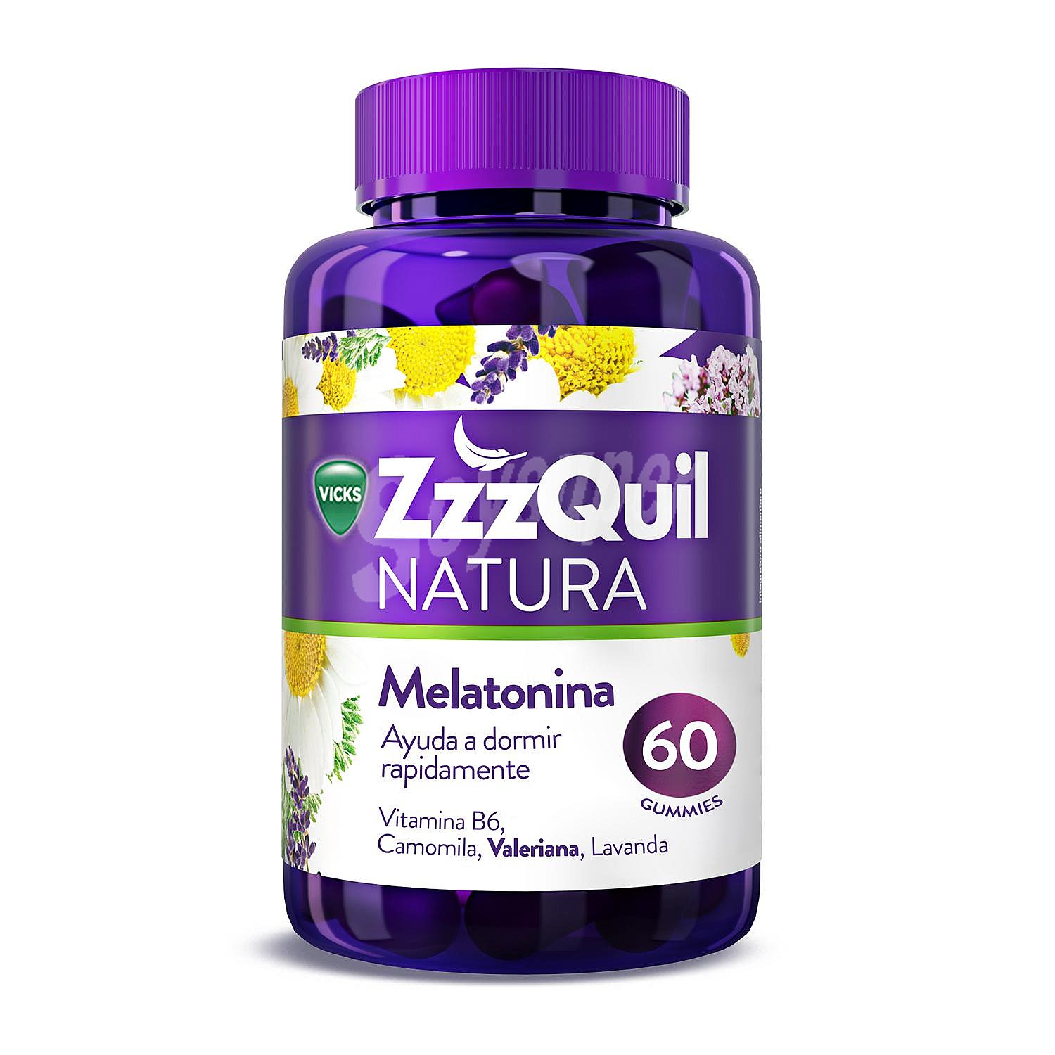 Melatonina en gominolas zzzquil Natura Vicks sin gluten sin lactosa