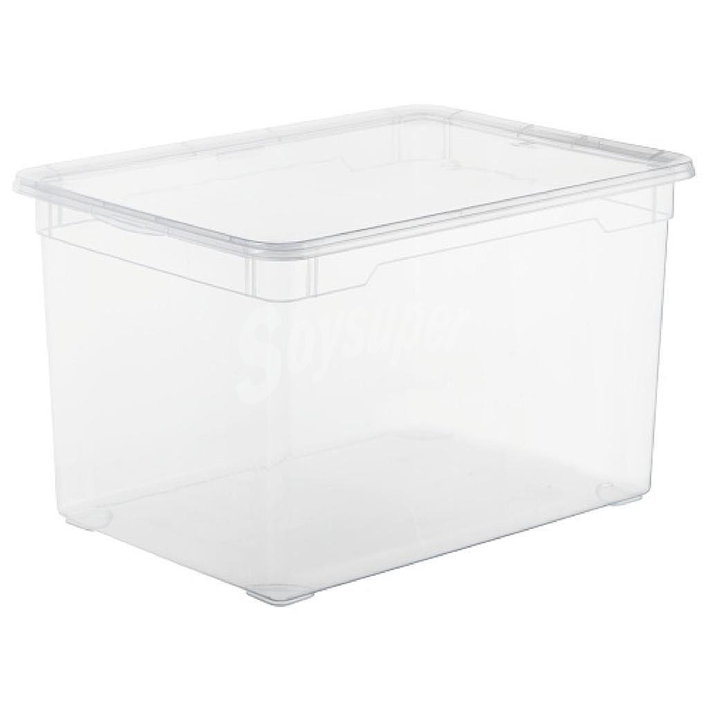 Caja con Tapa de Plástico Basic carrefour home - Transparente