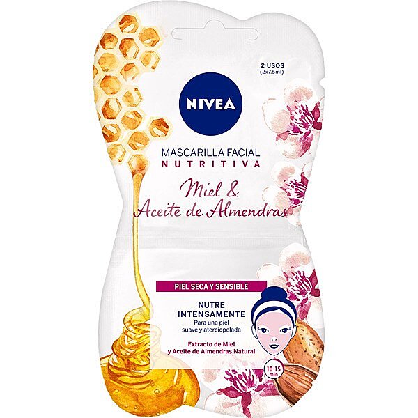 Mascarilla facial nutritiva con miel y aceite de almendras para piel seca y sensible Nivea