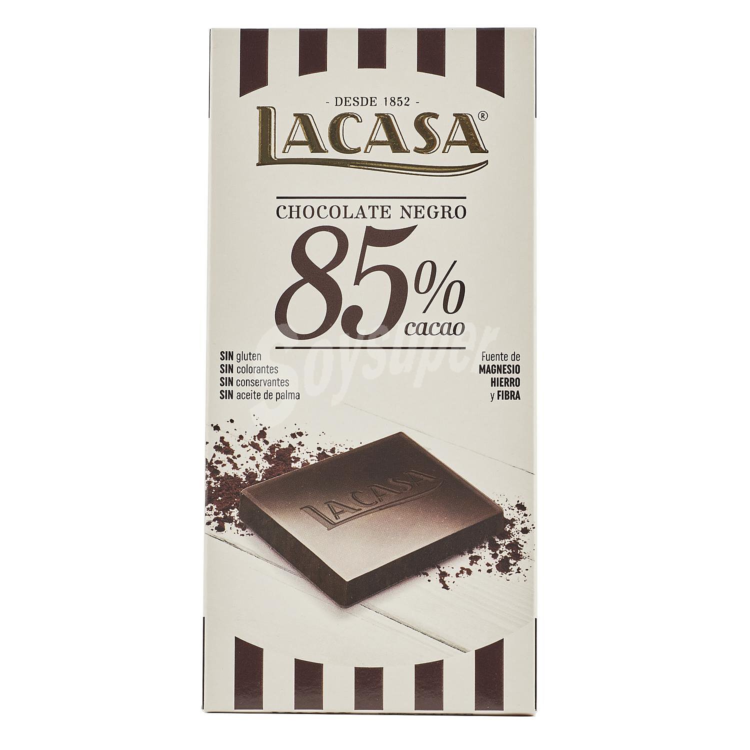 Chocolate negro 85% Lacasa sin gluten