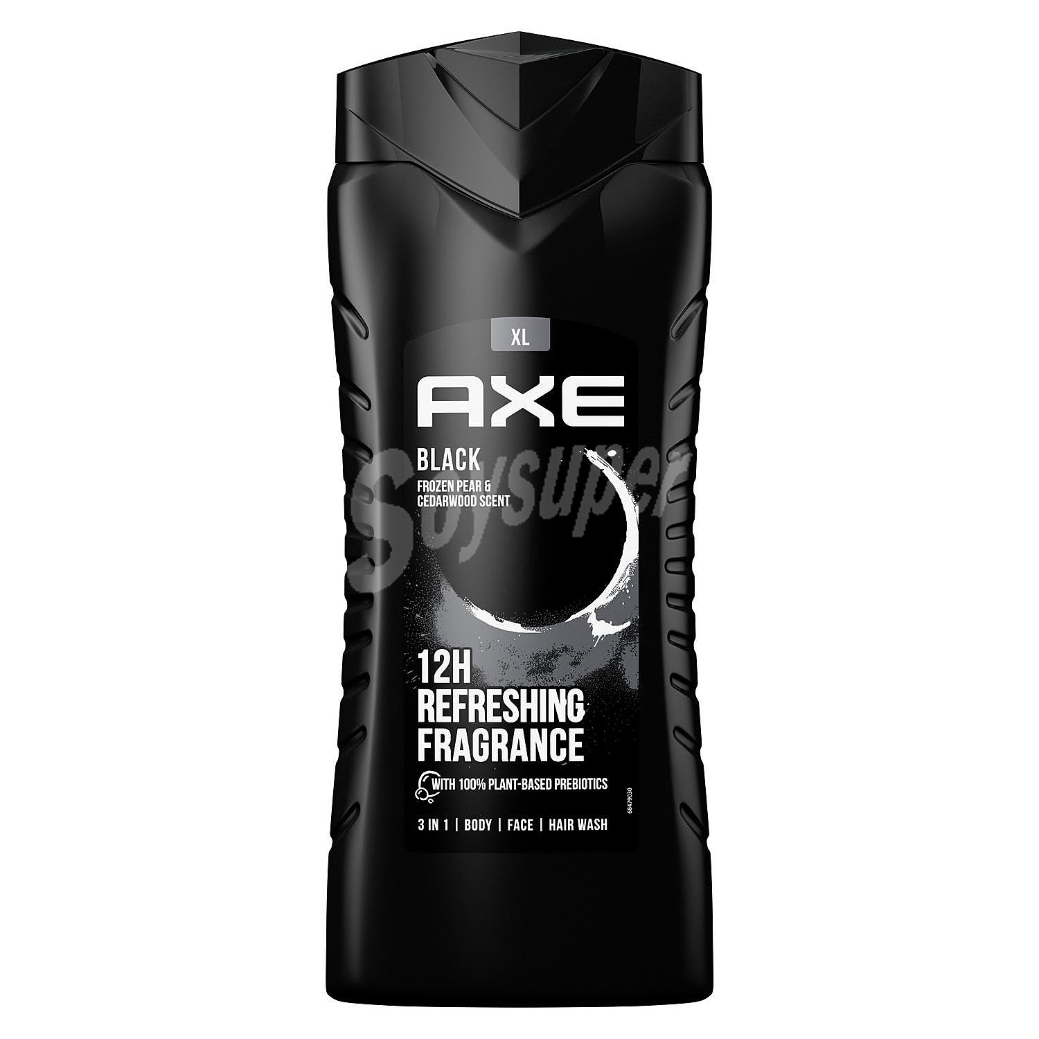 Gel de baño o ducha para hombre con aroma a pera y madera de cedro black XL