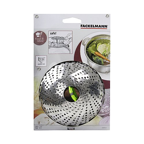 Cestillo plegable para cocción al vapor apto para ollas de 13 a 24 cm. fackelmann.