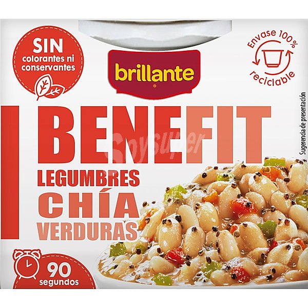 Benefit legumbres, chía y verduras