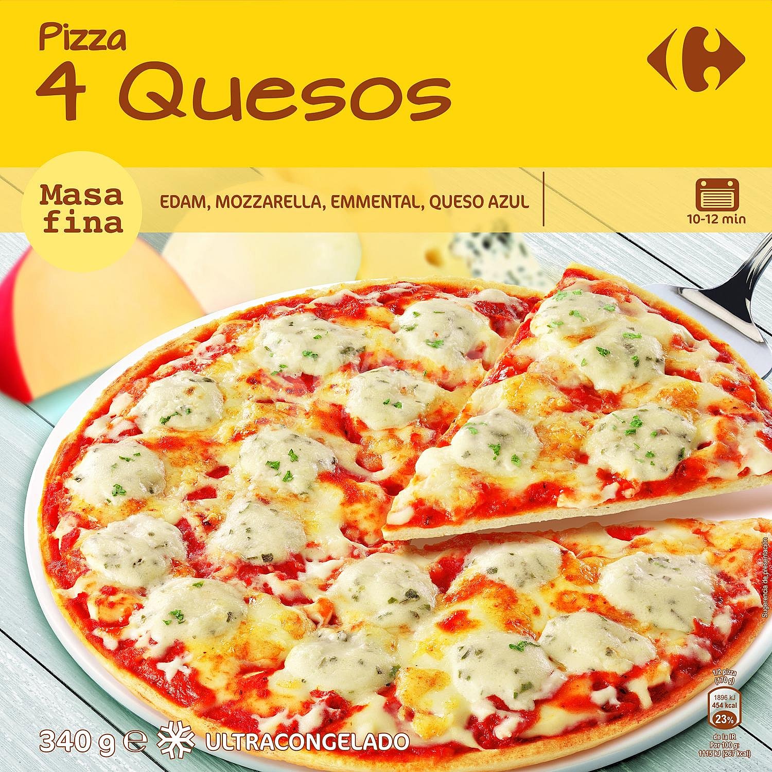 Pizza 4 quesos Carrefour