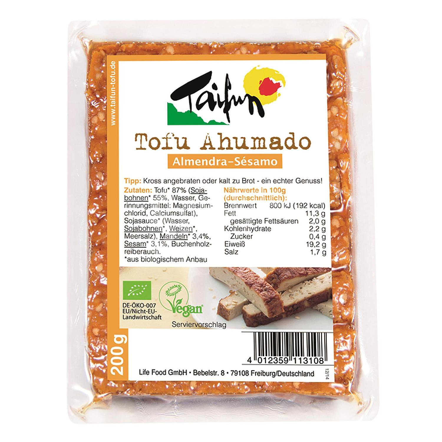 Tofu ahumado ecológico con almendra y sésamo