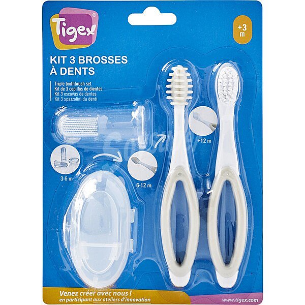 Cepillos de dientes para bebés de 3 a 12+ meses