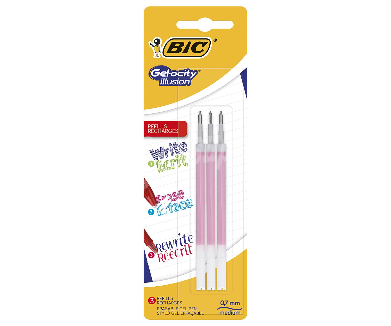 Recargas para bolígrafo borrable bic-gelocity Illusion con punta 0.3mm. BIC