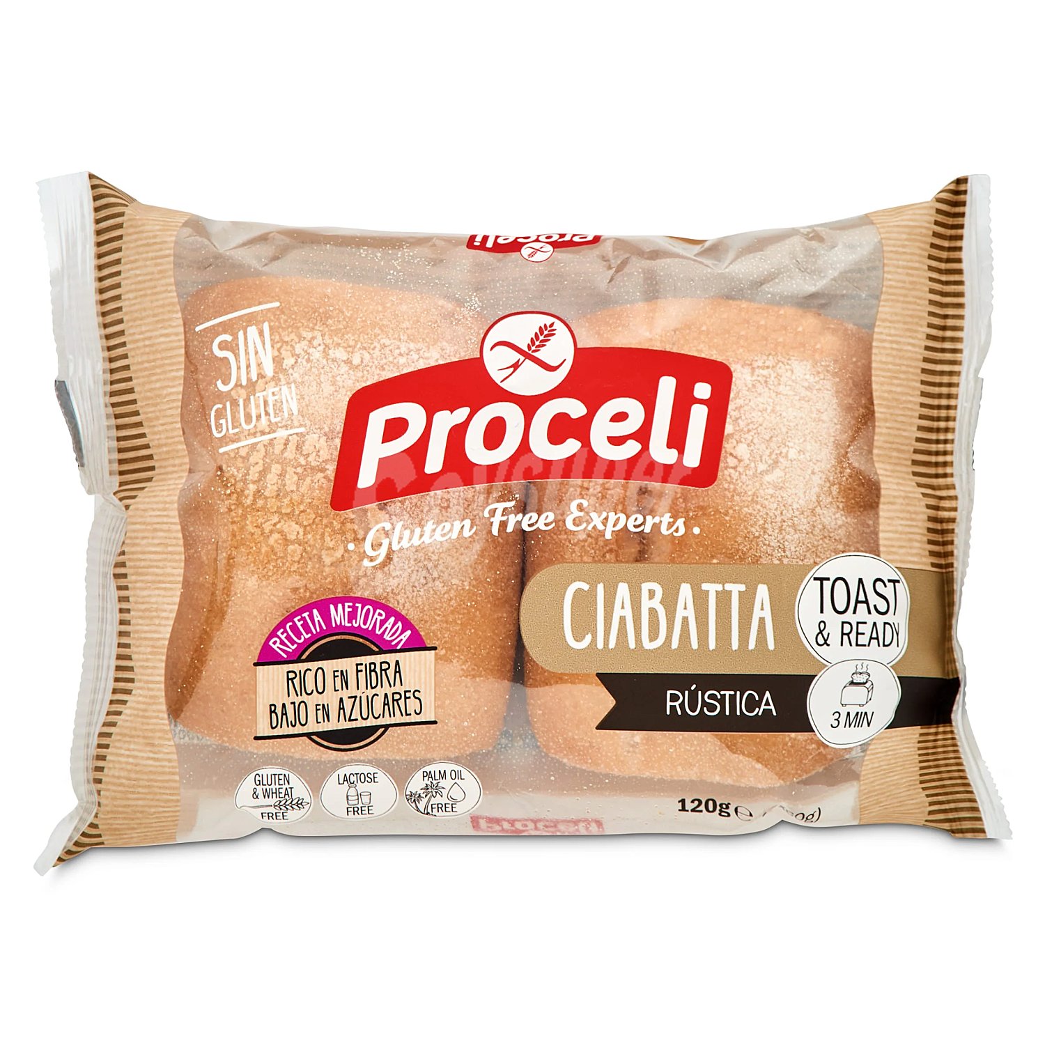 Pan Ciabatta rústico Proceli sin gluten